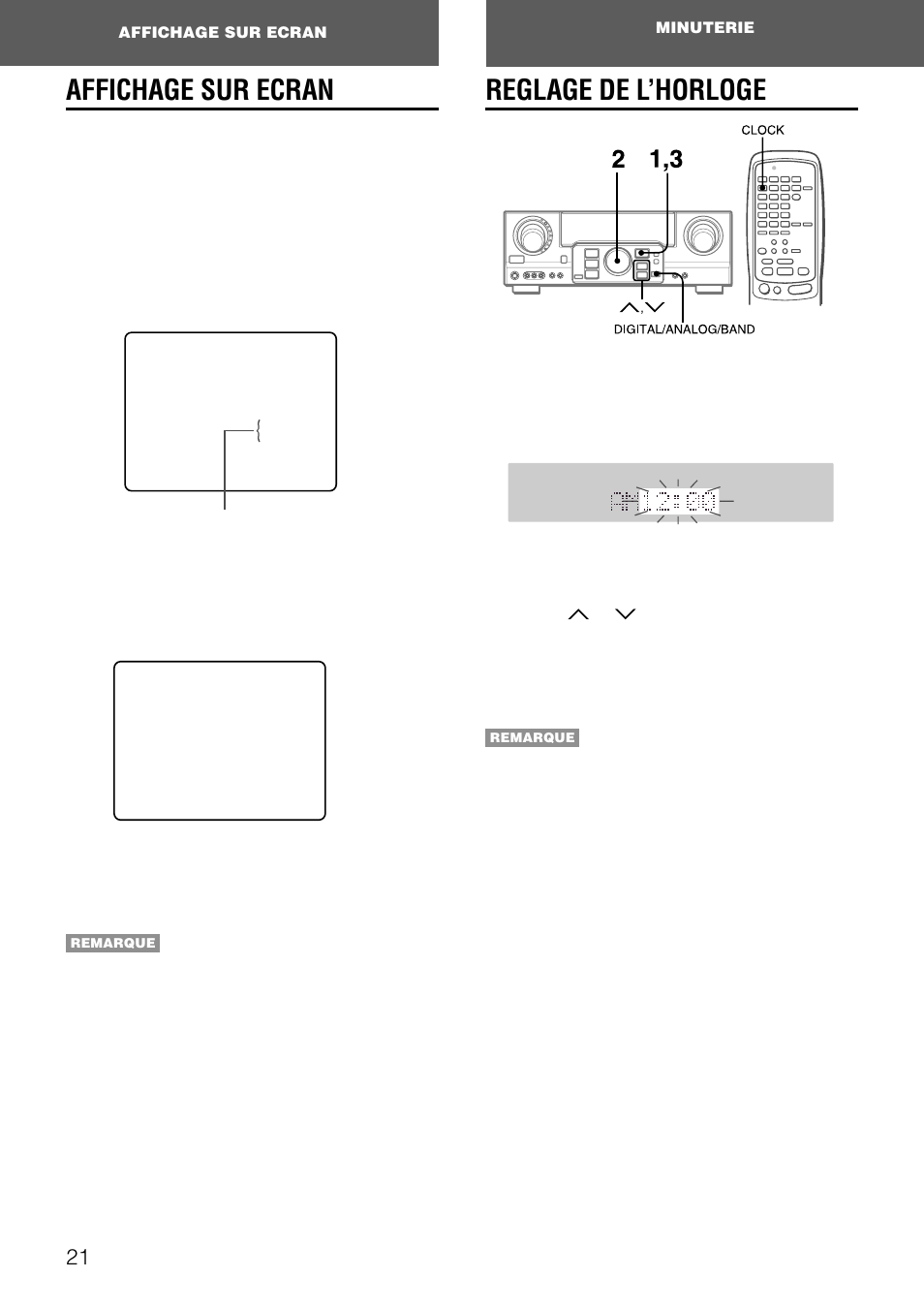 Affichage sur ecran, Reglage de l’horloge | Aiwa AV-D97 User Manual | Page 77 / 80