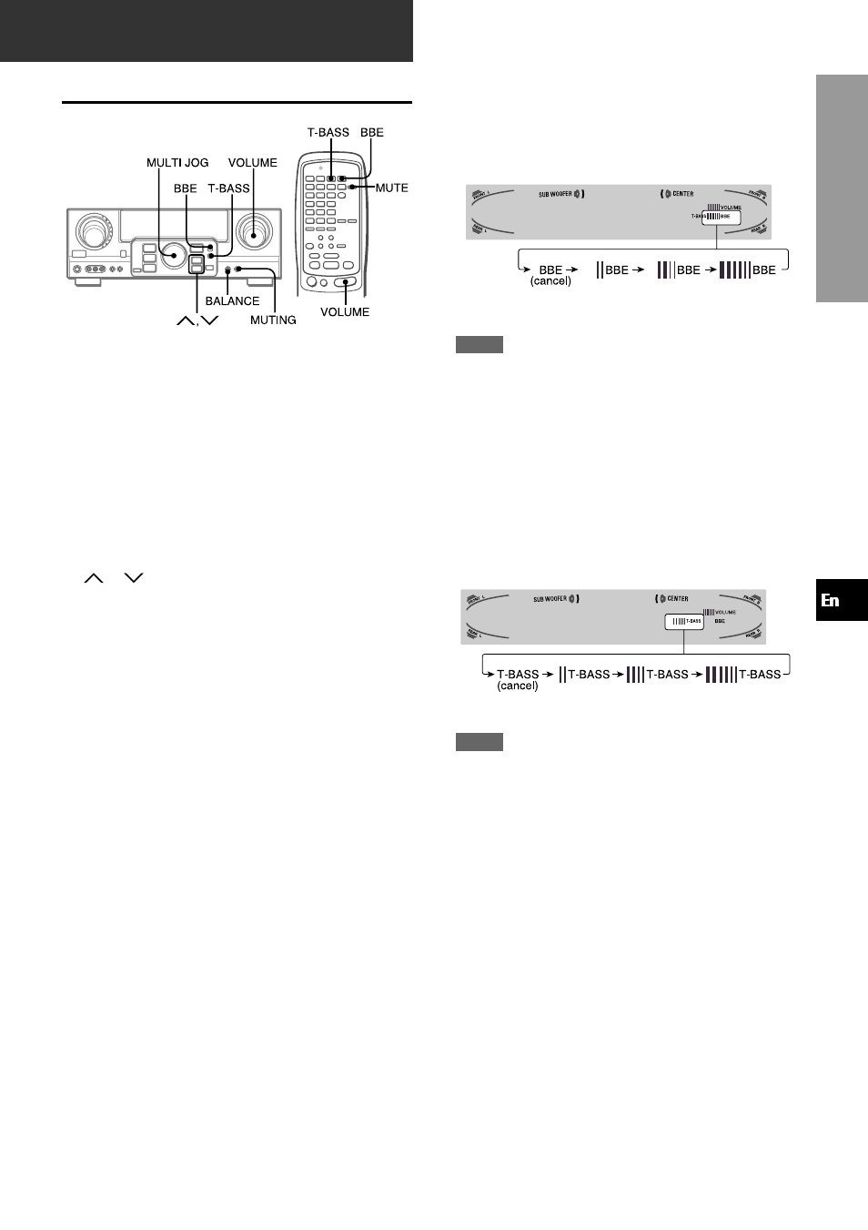 Custom audio adjustment, Volume control, Bbe system | Super t-bass system, Sound adjustment during recording | Aiwa AV-D97 User Manual | Page 9 / 80