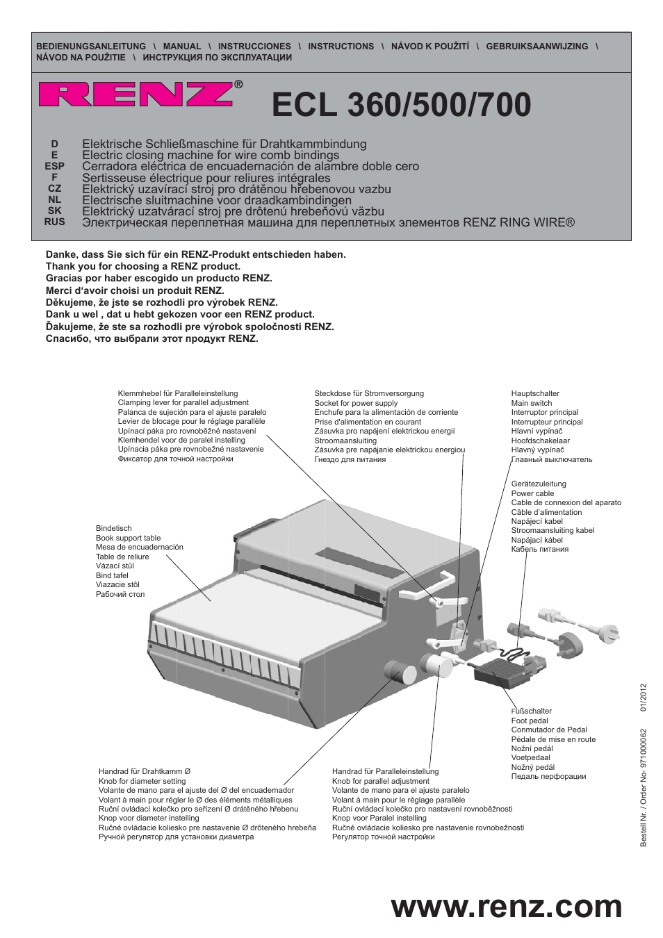 Renz ECL 360/500/700 User Manual | 22 pages