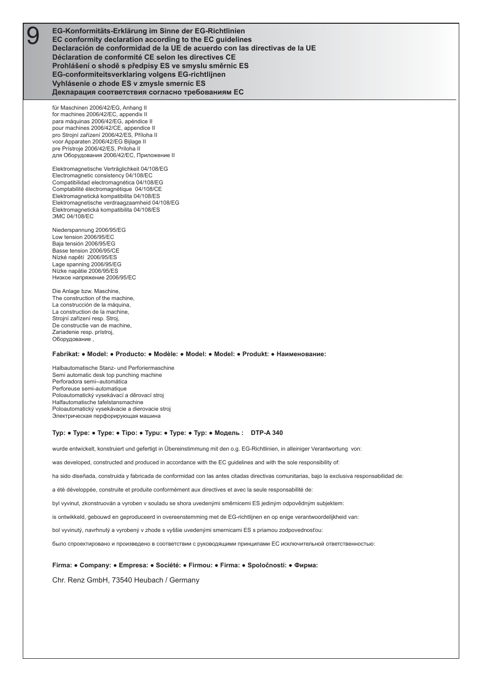 Renz DTP A 340 User Manual | Page 21 / 25