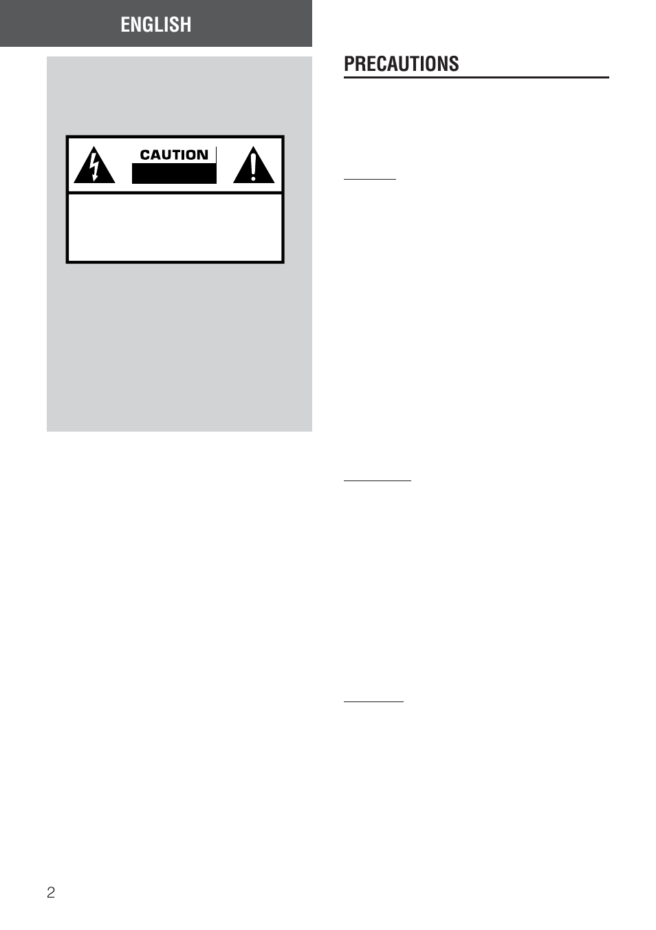 English, Precautions, Warning | Aiwa AV-NW50 User Manual | Page 2 / 22