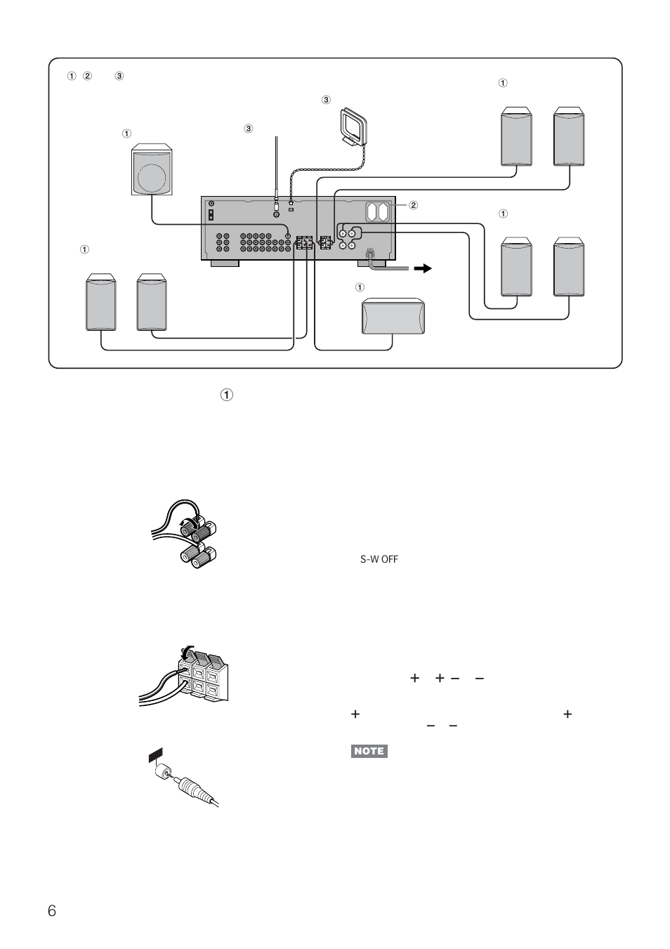 Connecting speakers 1 | Aiwa AV-NW50 User Manual | Page 6 / 22