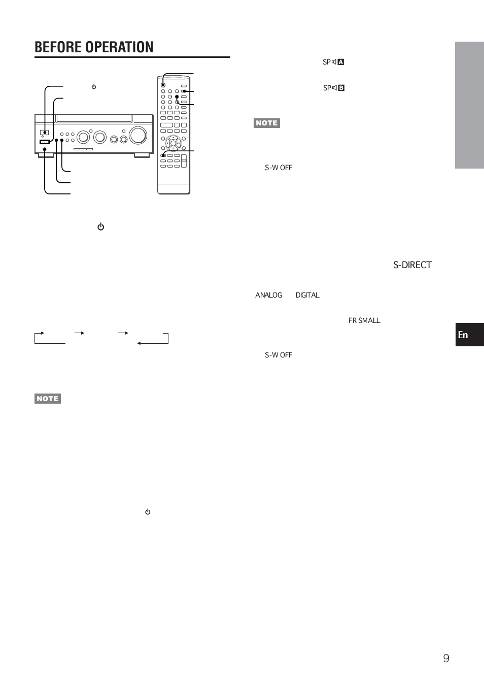 Before operation, Source direct function | Aiwa AV-NW50 User Manual | Page 9 / 22