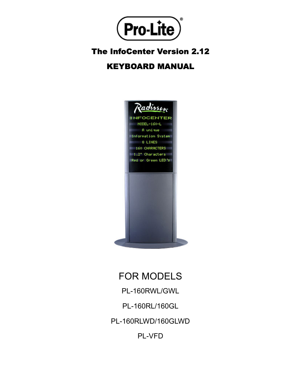 Pro-Lite PL-VFD User Manual | 15 pages
