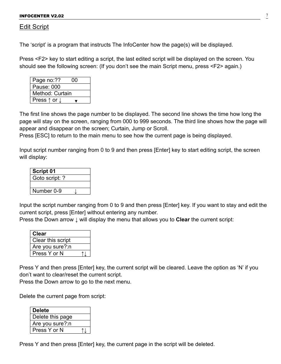 Edit script | Pro-Lite PL-VFD User Manual | Page 8 / 15