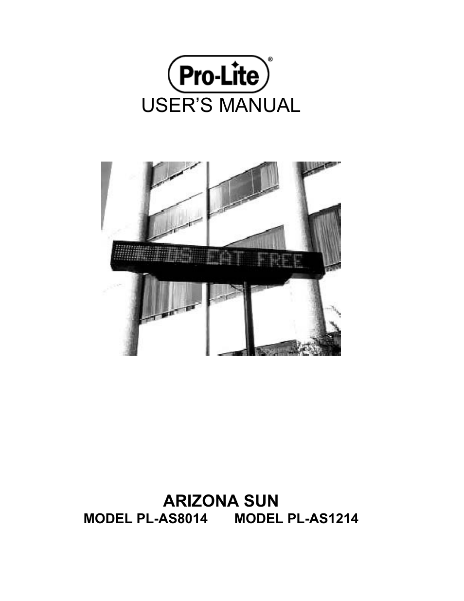 Pro-Lite ArizonaSun User Manual | 18 pages