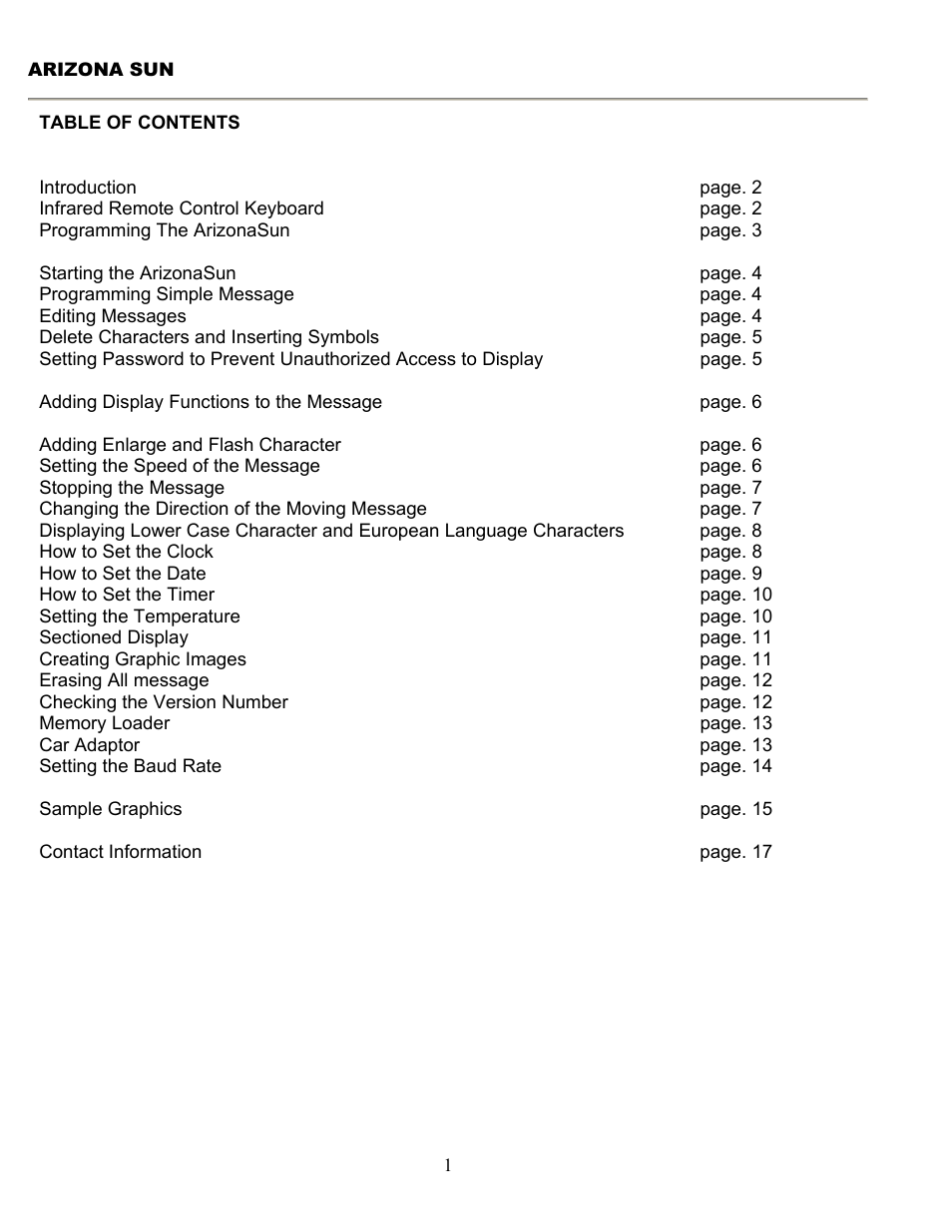 Pro-Lite ArizonaSun User Manual | Page 2 / 18