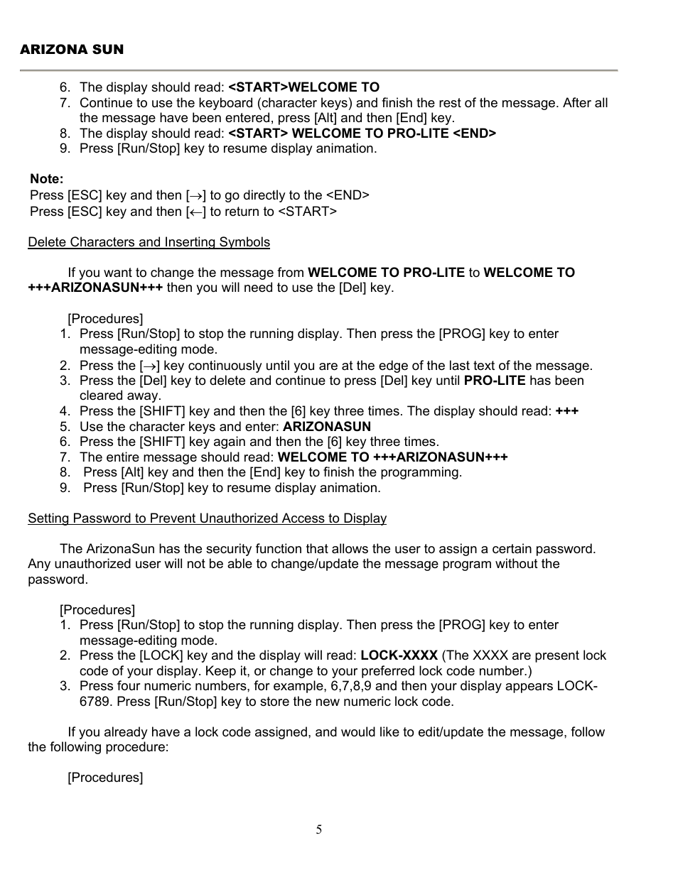 Pro-Lite ArizonaSun User Manual | Page 6 / 18