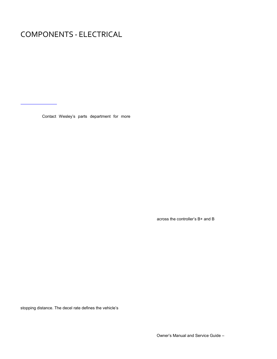 Components, Electrical | Wesley SCT-7750-8AC User Manual | Page 29 / 44