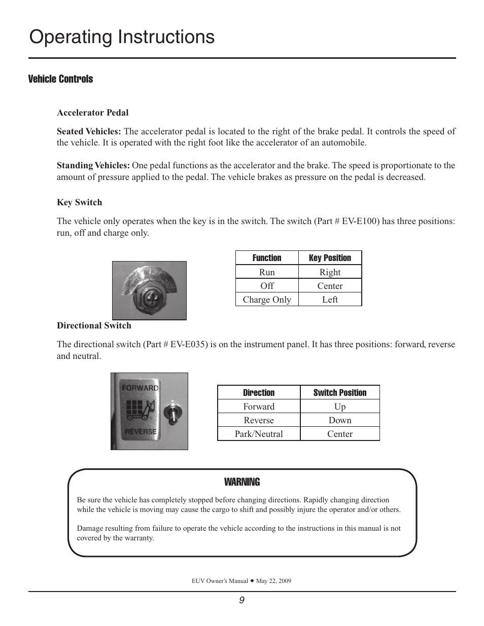 Operating instructions | Wesley Pack Mule User Manual | Page 9 / 32