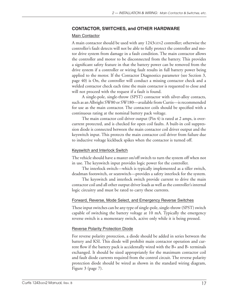 Contactor, switches & other hardware | Wesley BCT-6200-6SA User Manual | Page 25 / 92