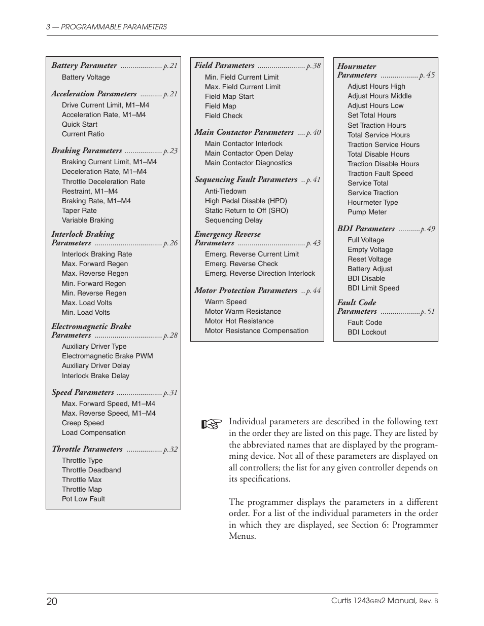 Parameter list | Wesley BCT-6200-6SA User Manual | Page 28 / 92