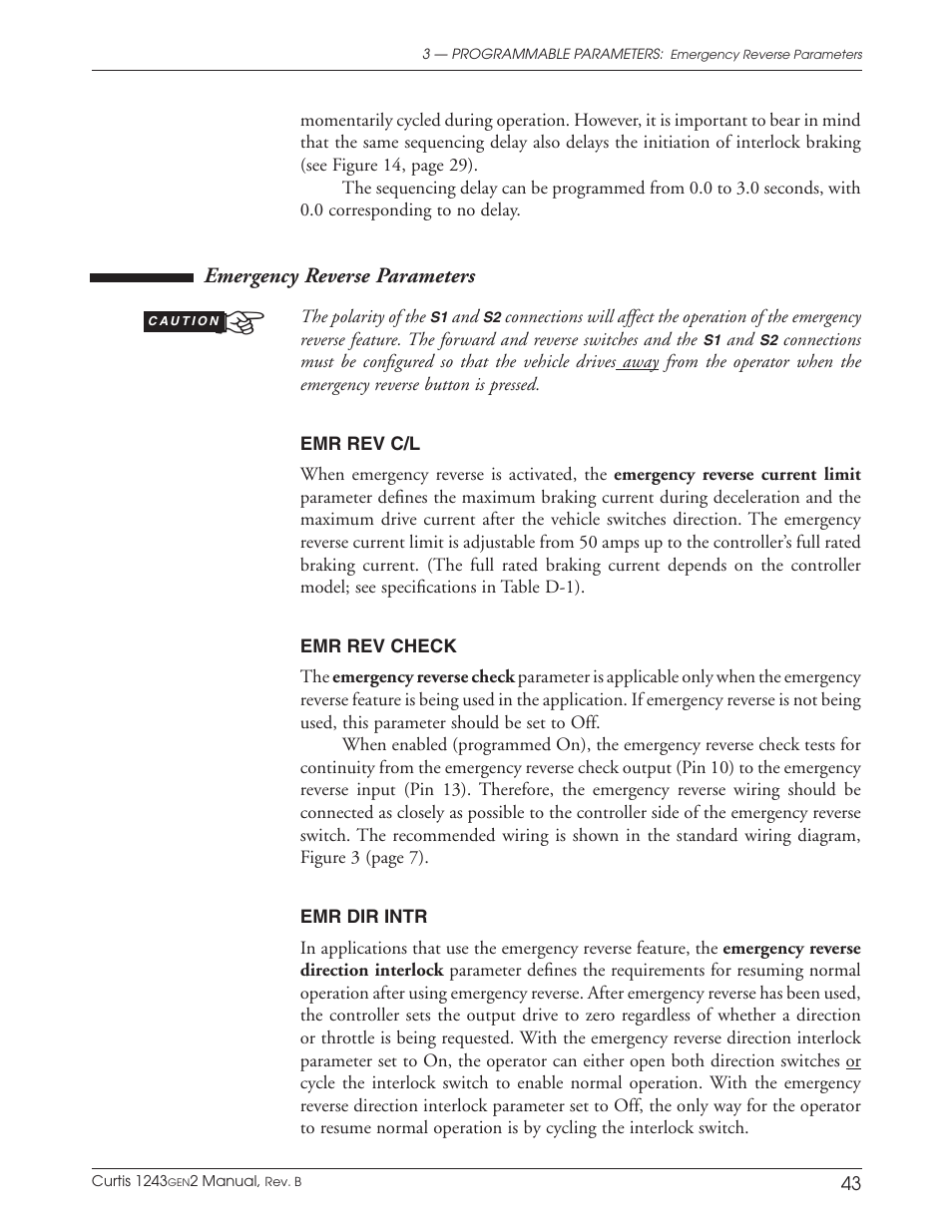 Emergency reverse parameters | Wesley BCT-6200-6SA User Manual | Page 51 / 92