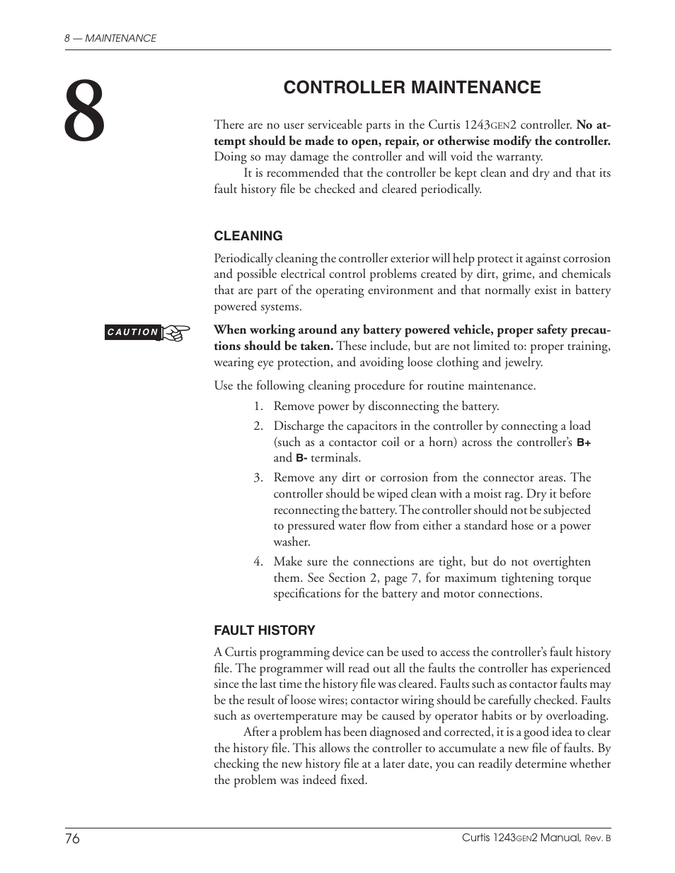 8 controller maintenance | Wesley BCT-6200-6SA User Manual | Page 84 / 92