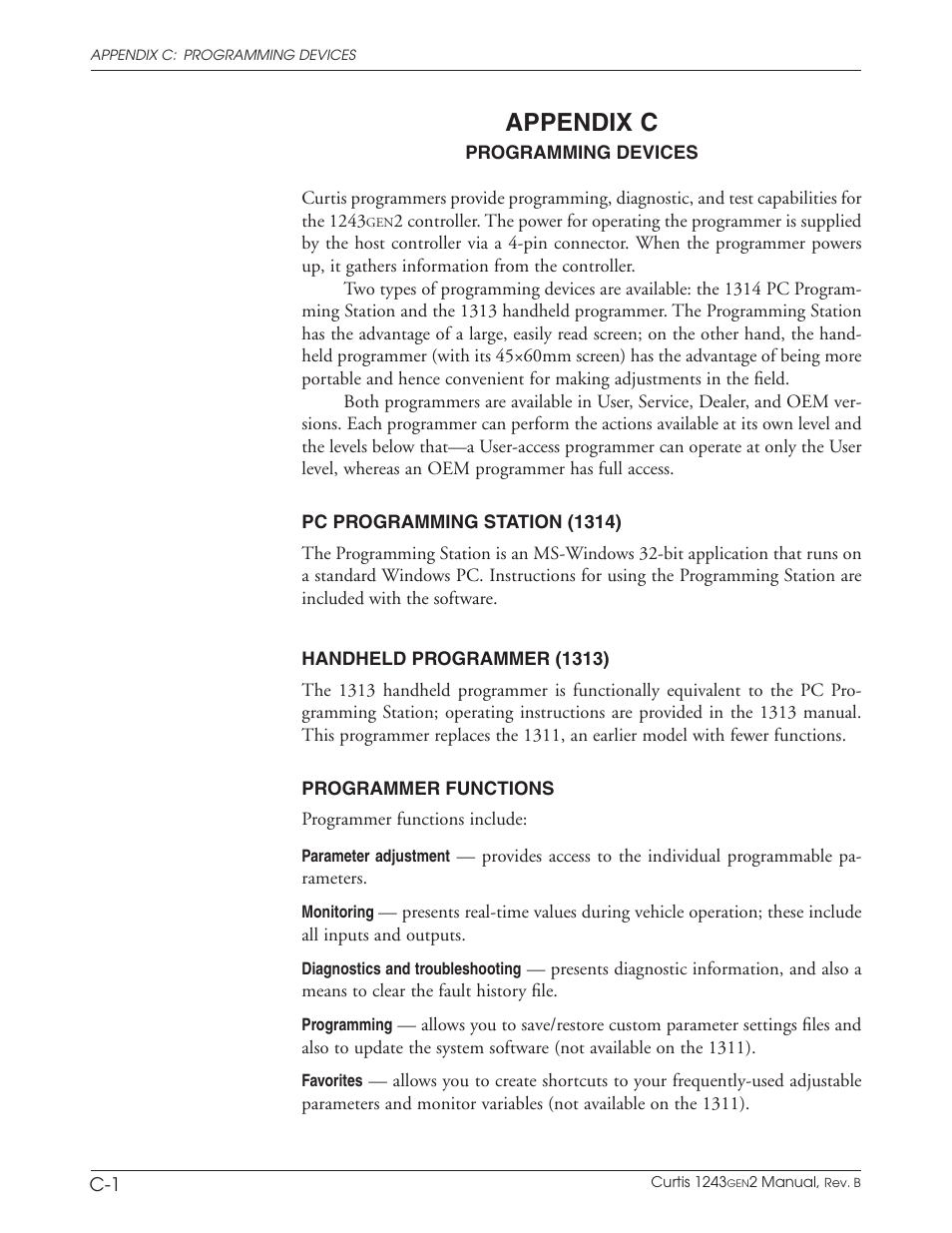 App c: programming devices, Appendix, Programming devices | Appendix c | Wesley BCT-6200-6SA User Manual | Page 90 / 92