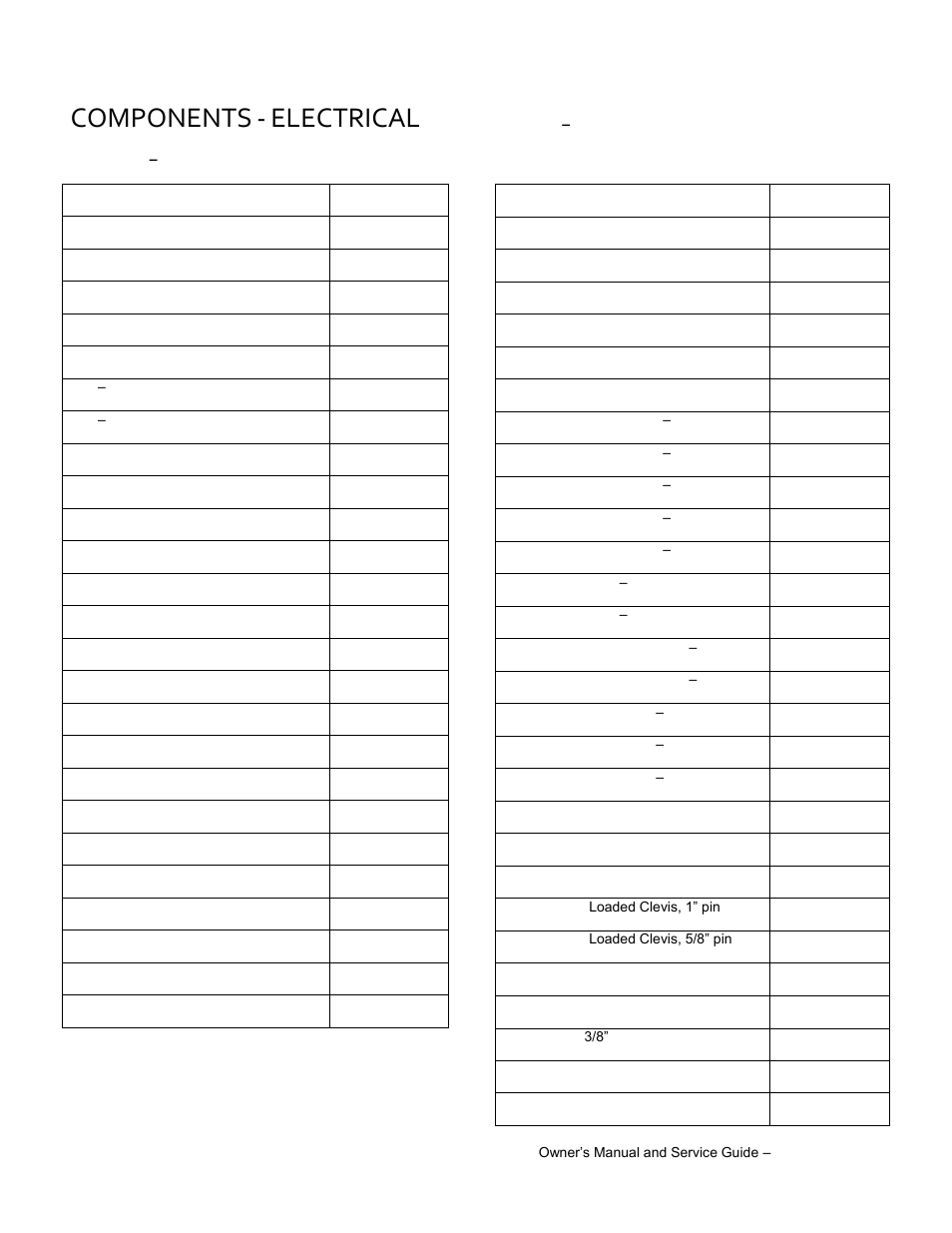 Components, Electrical | Wesley PCT-3510-6SA ST User Manual | Page 35 / 41