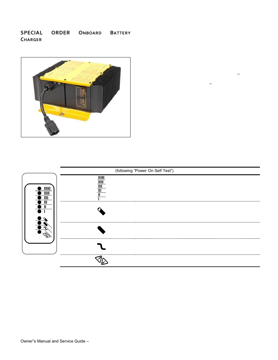 R onboard battery charger, Special, Order | Wesley BC-6200-8SA User Manual | Page 26 / 49