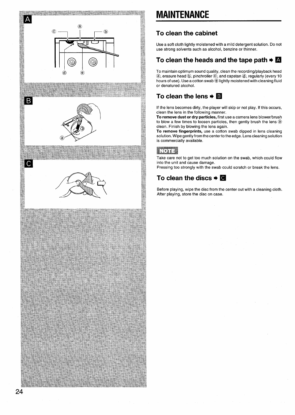 Maintenance, 4 id | Aiwa CSD-EX110LH User Manual | Page 24 / 28