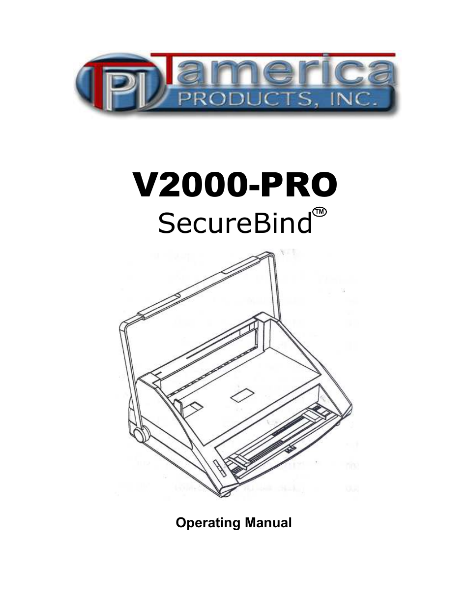 Tamerica Products V2000-Pro  User Manual | 8 pages