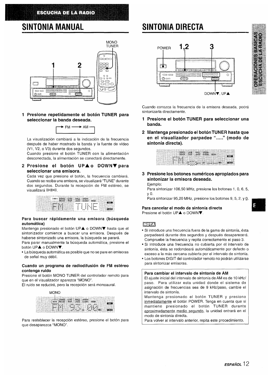 Sintonia manual, Sintonia directa, Sintonia manual sintonia directa | Aiwa AV-D50 User Manual | Page 33 / 68