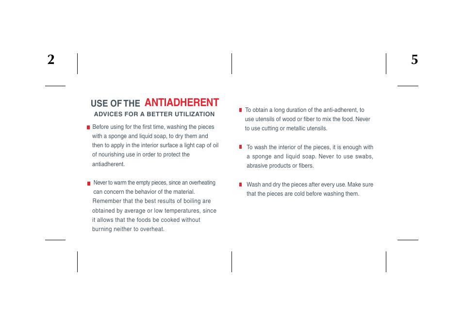 Im_futura_usa-03, Antiadherent, Use of the | Magefesa IM Futura User Manual | Page 7 / 8