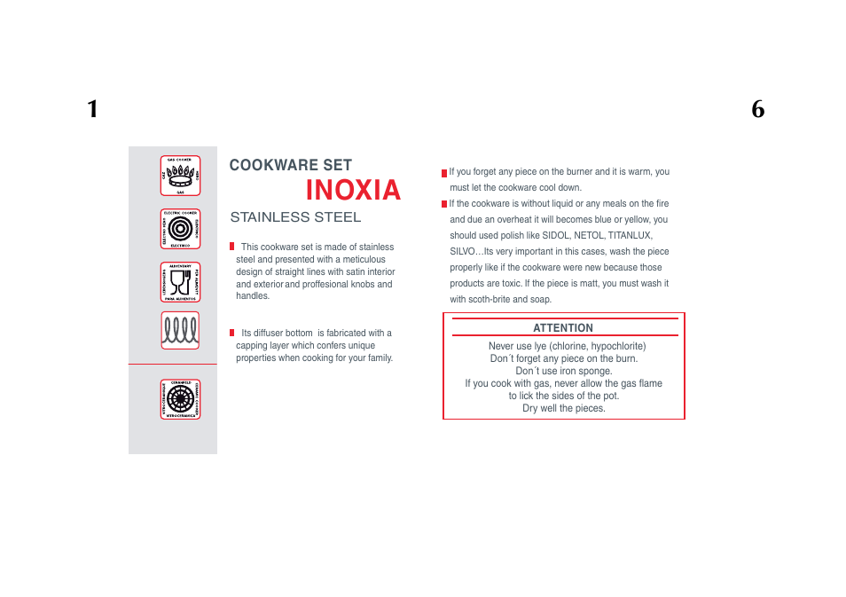 Im_inoxia_usa-02, Inoxia, Cookware set | Magefesa INOXIA User Manual | Page 6 / 8
