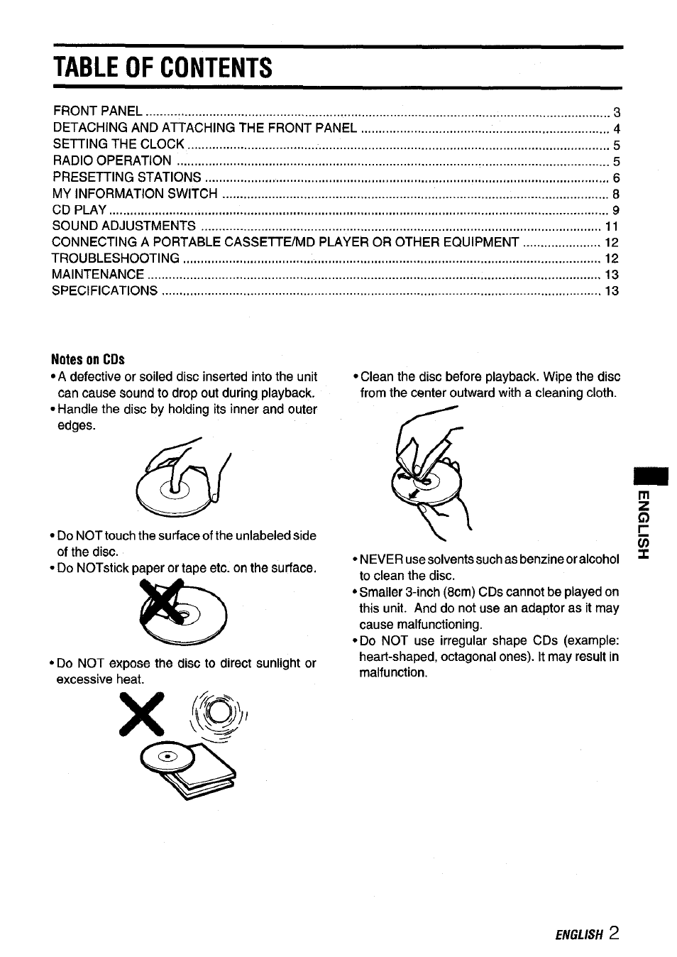 Aiwa CDC-X136 User Manual | Page 3 / 44