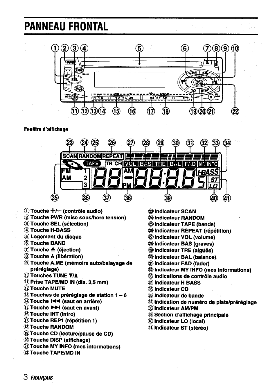 Panneau frontal, Préréglage) | Aiwa CDC-X136 User Manual | Page 32 / 44