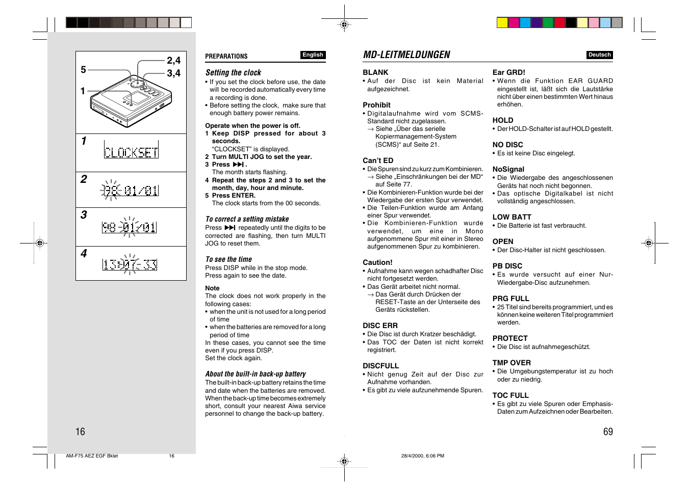 Aiwa AM-C75 User Manual | Page 16 / 42