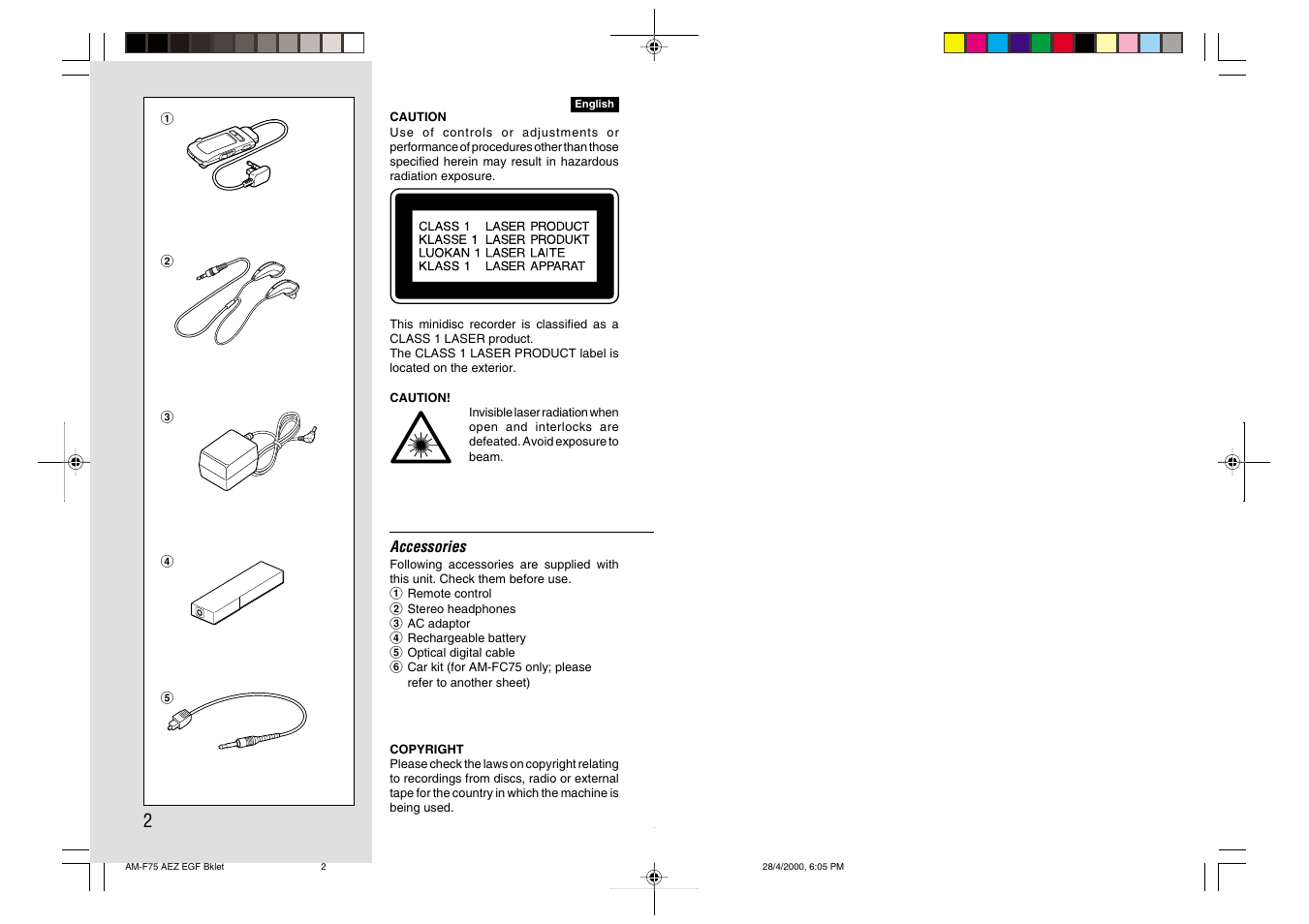 Aiwa AM-C75 User Manual | Page 2 / 42