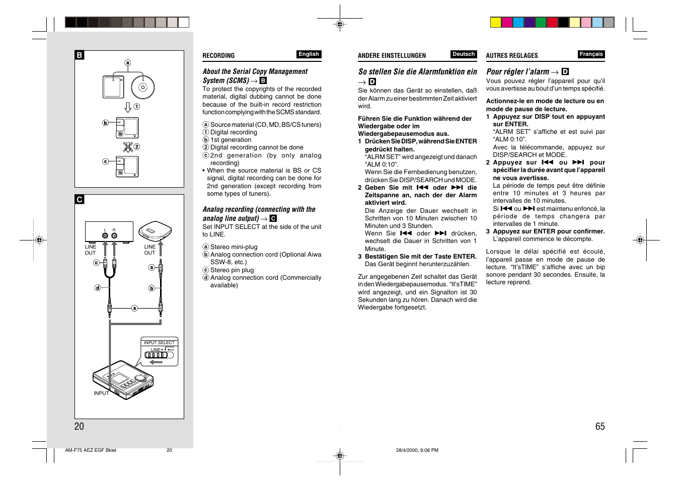 Aiwa AM-C75 User Manual | Page 20 / 42
