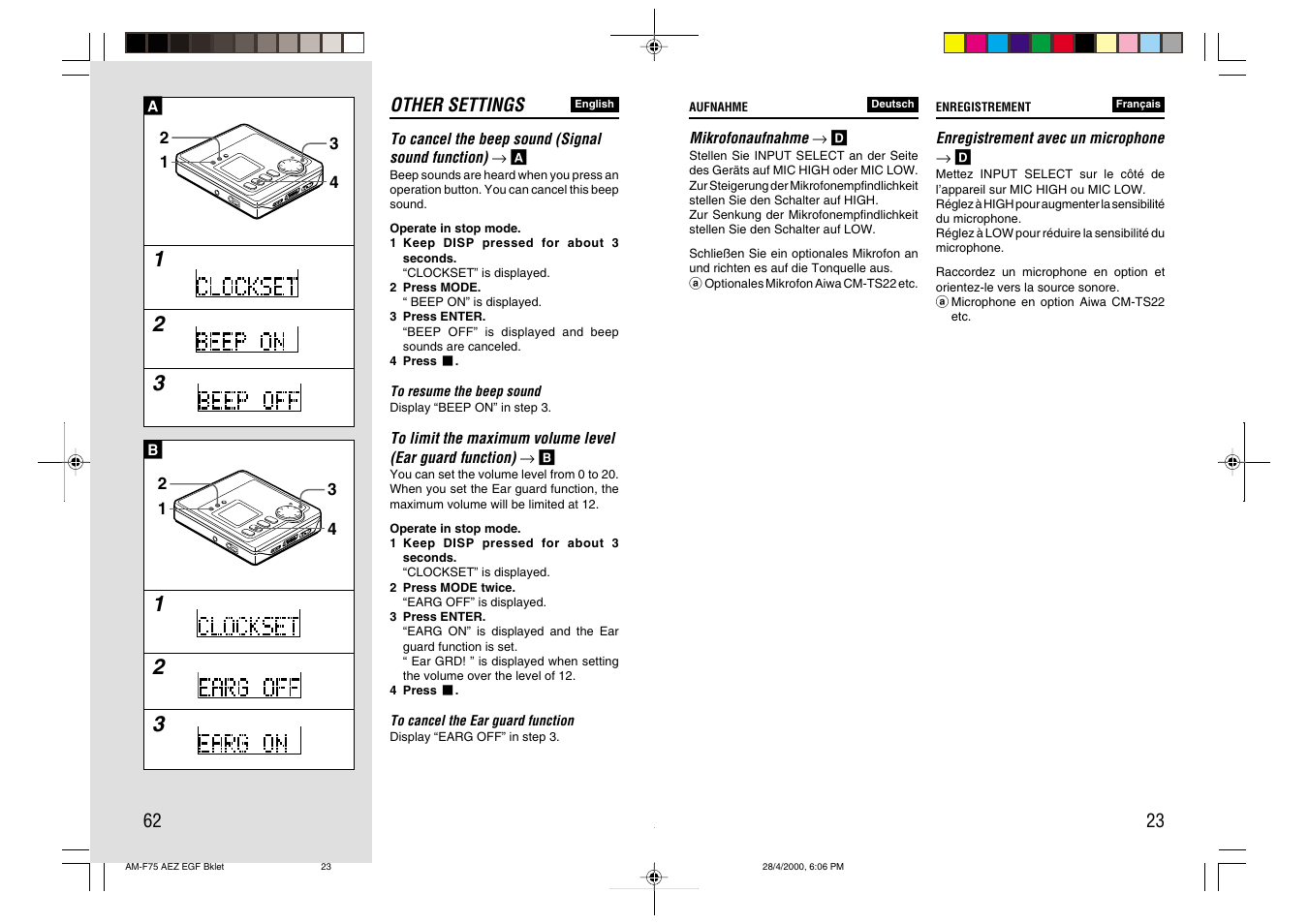 Aiwa AM-C75 User Manual | Page 23 / 42