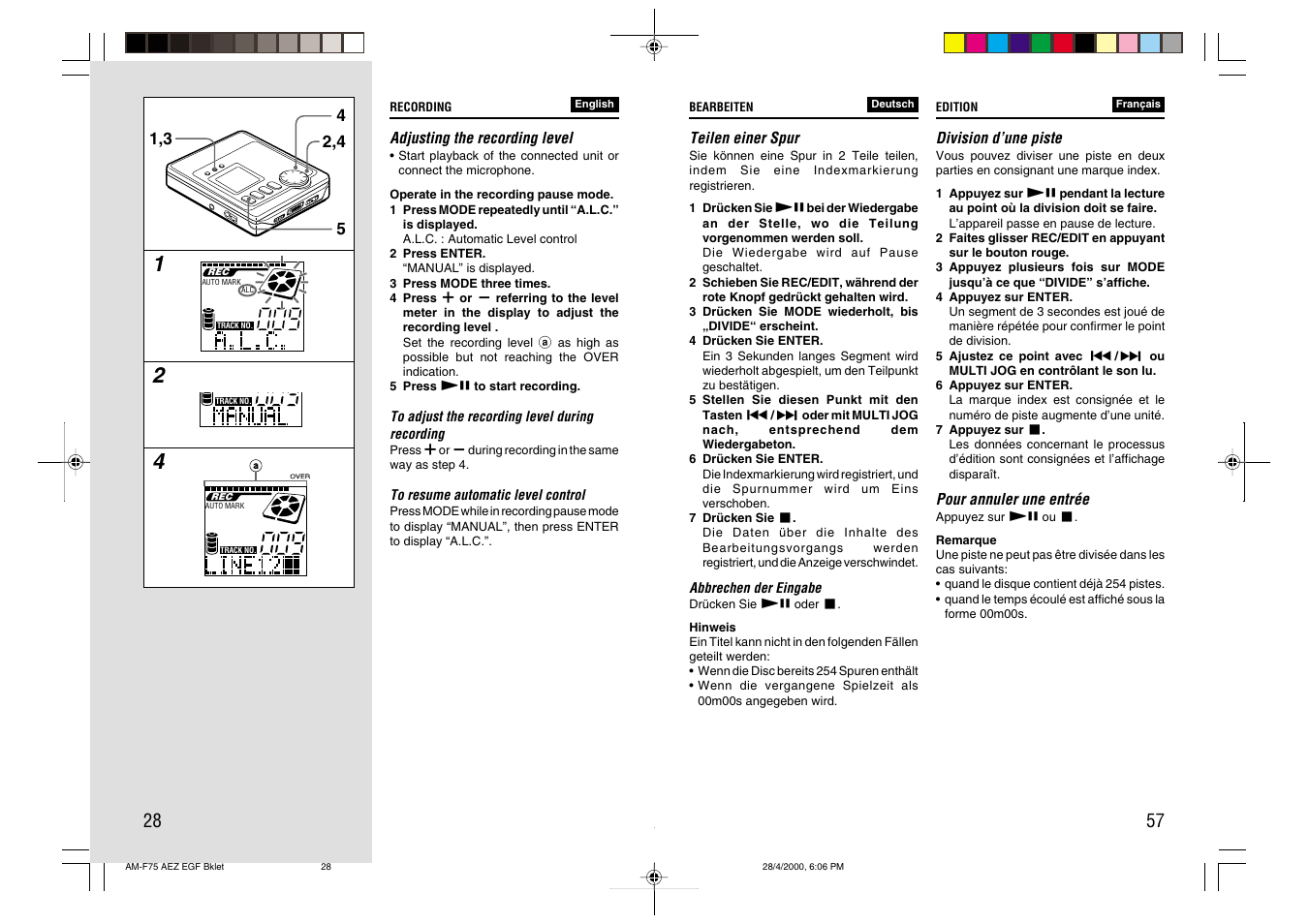 Aiwa AM-C75 User Manual | Page 28 / 42