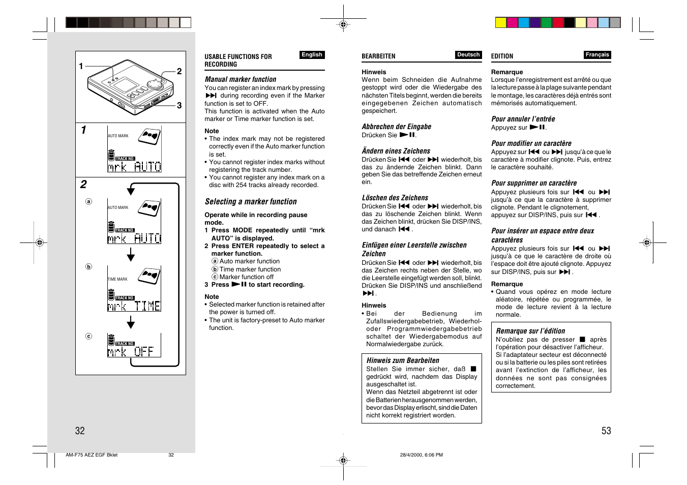 Aiwa AM-C75 User Manual | Page 32 / 42