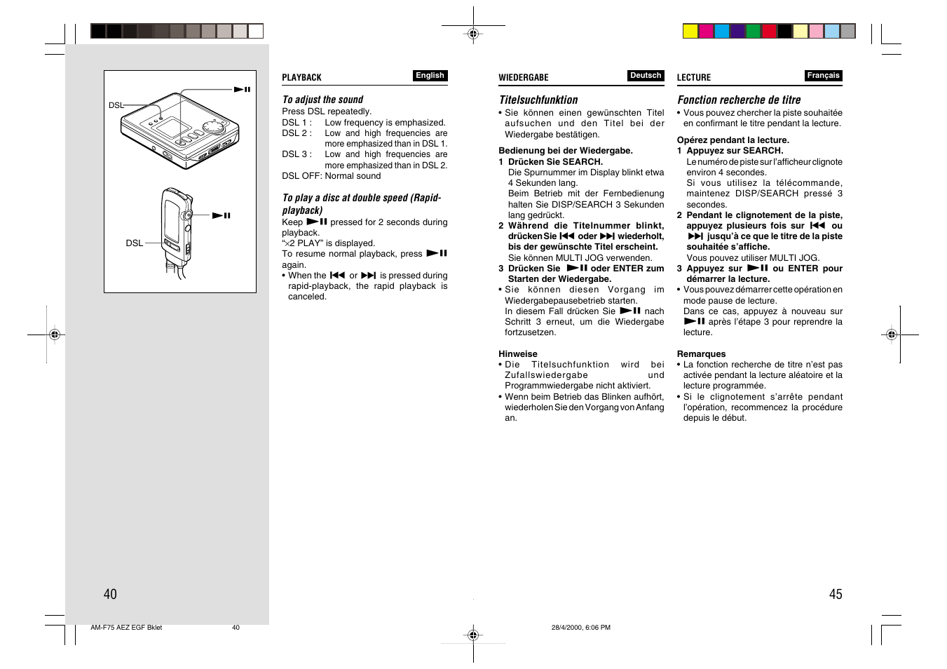 Aiwa AM-C75 User Manual | Page 40 / 42