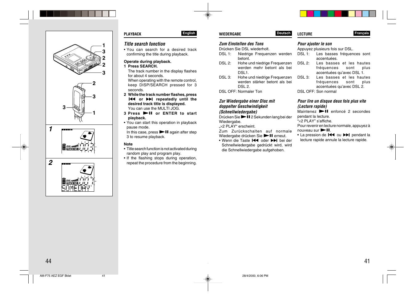 Aiwa AM-C75 User Manual | Page 41 / 42