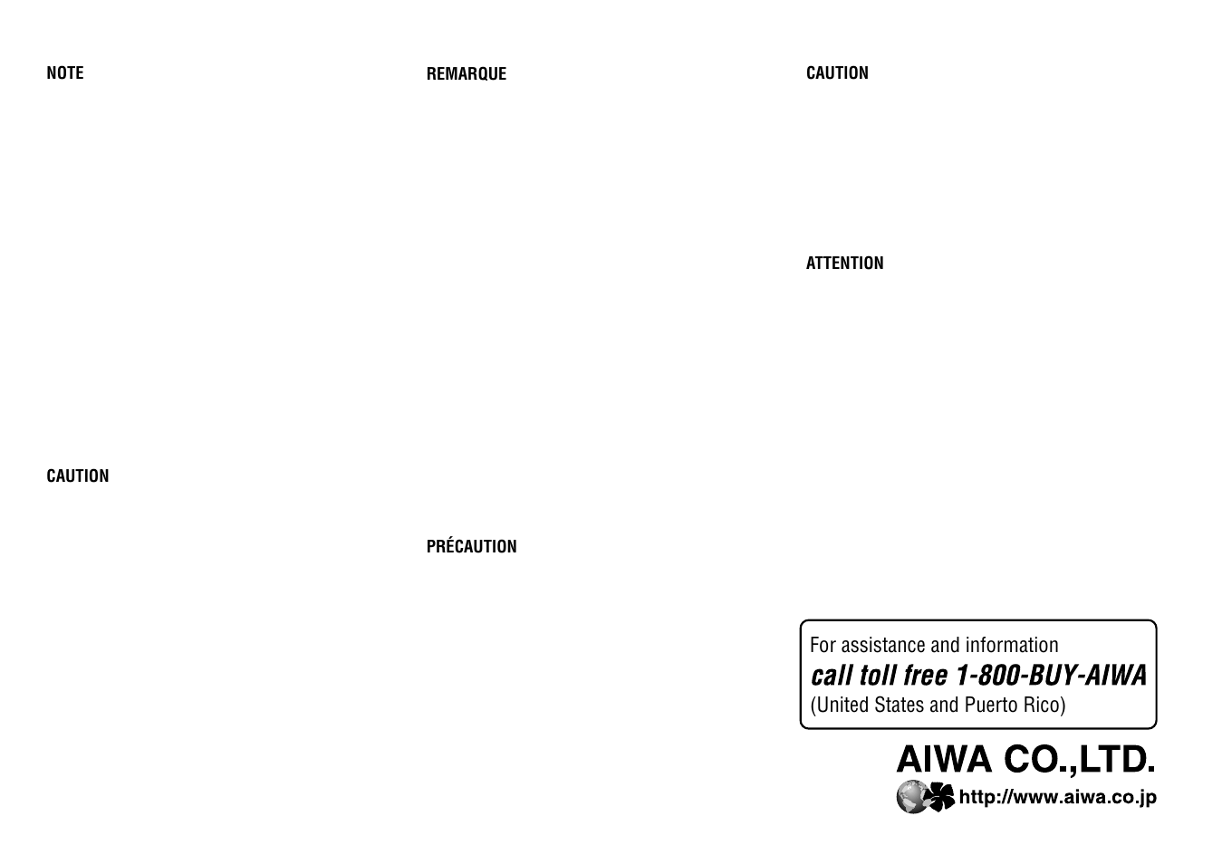 Aiwa XR-M131 User Manual | Page 18 / 18