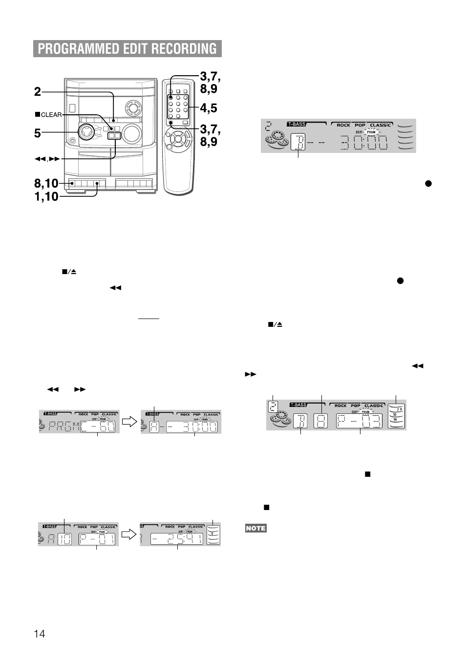 Programmed edit recording | Aiwa NSX-AJ14 User Manual | Page 14 / 56