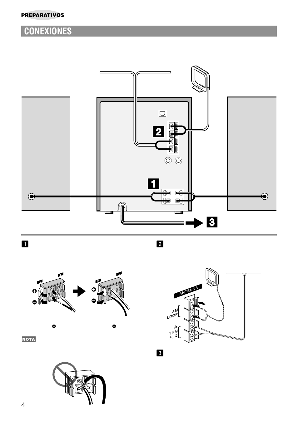 Conexiones | Aiwa NSX-AJ14 User Manual | Page 23 / 56