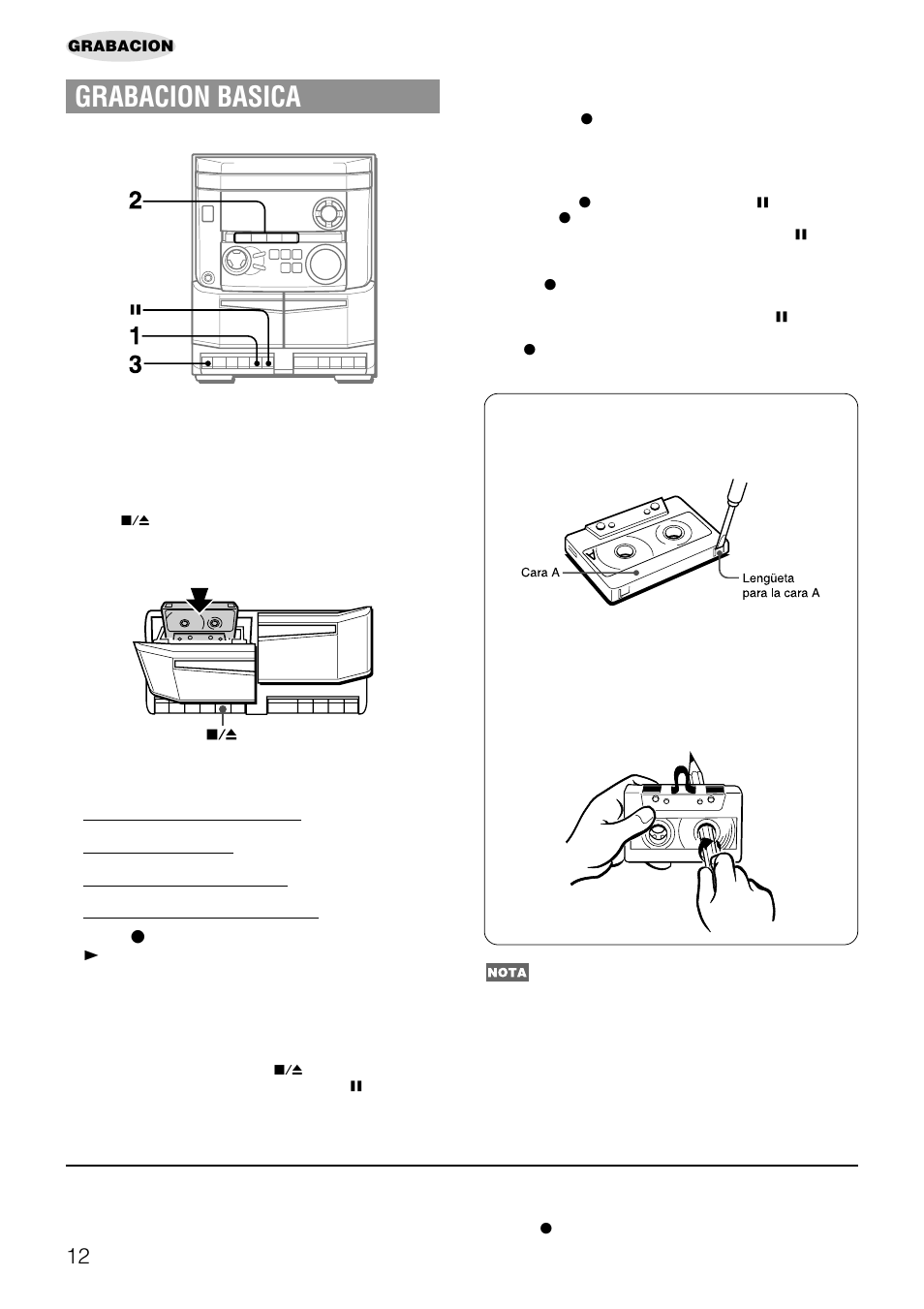 Grabacion basica | Aiwa NSX-AJ14 User Manual | Page 31 / 56