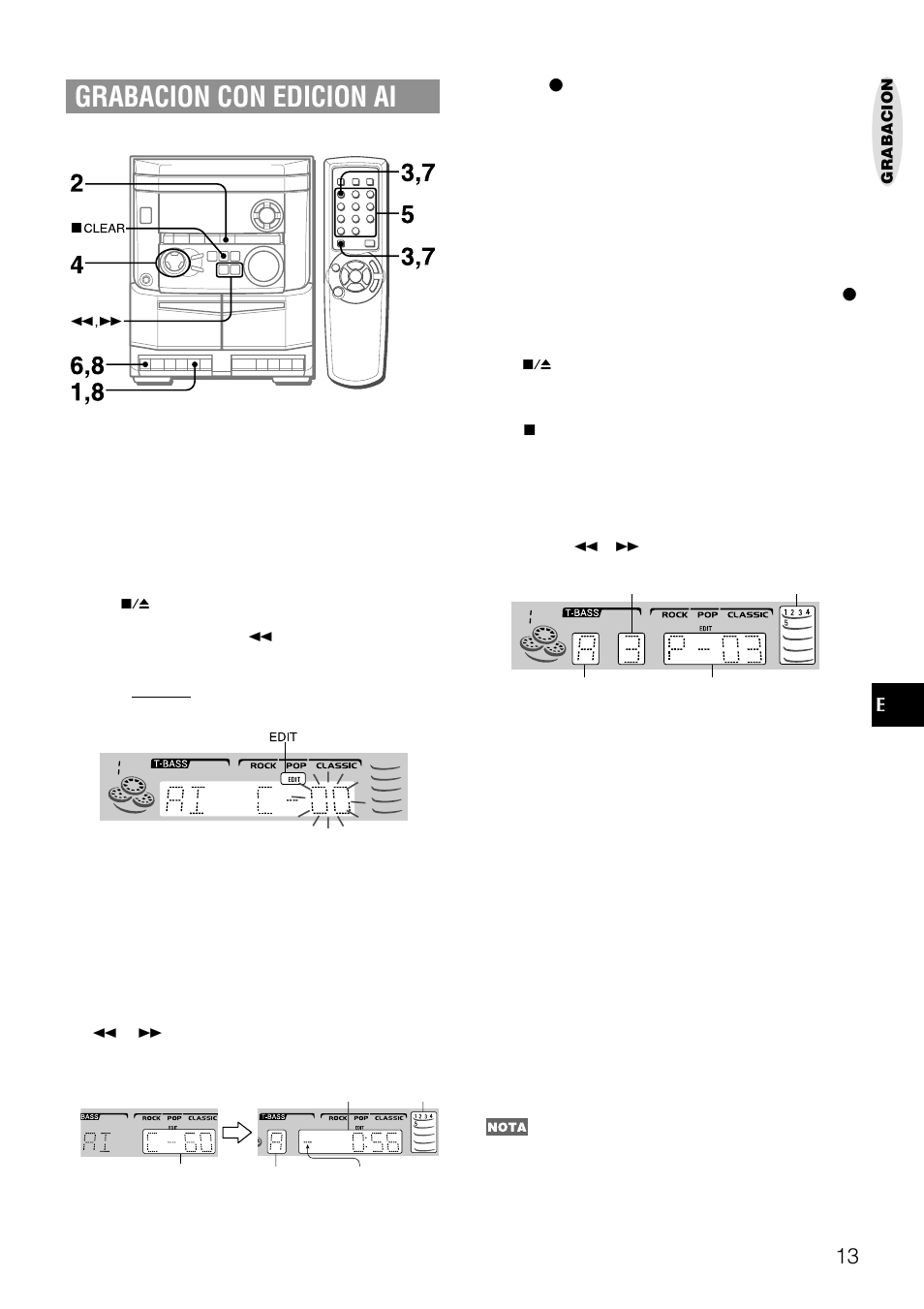 Grabacion con edicion ai | Aiwa NSX-AJ14 User Manual | Page 32 / 56