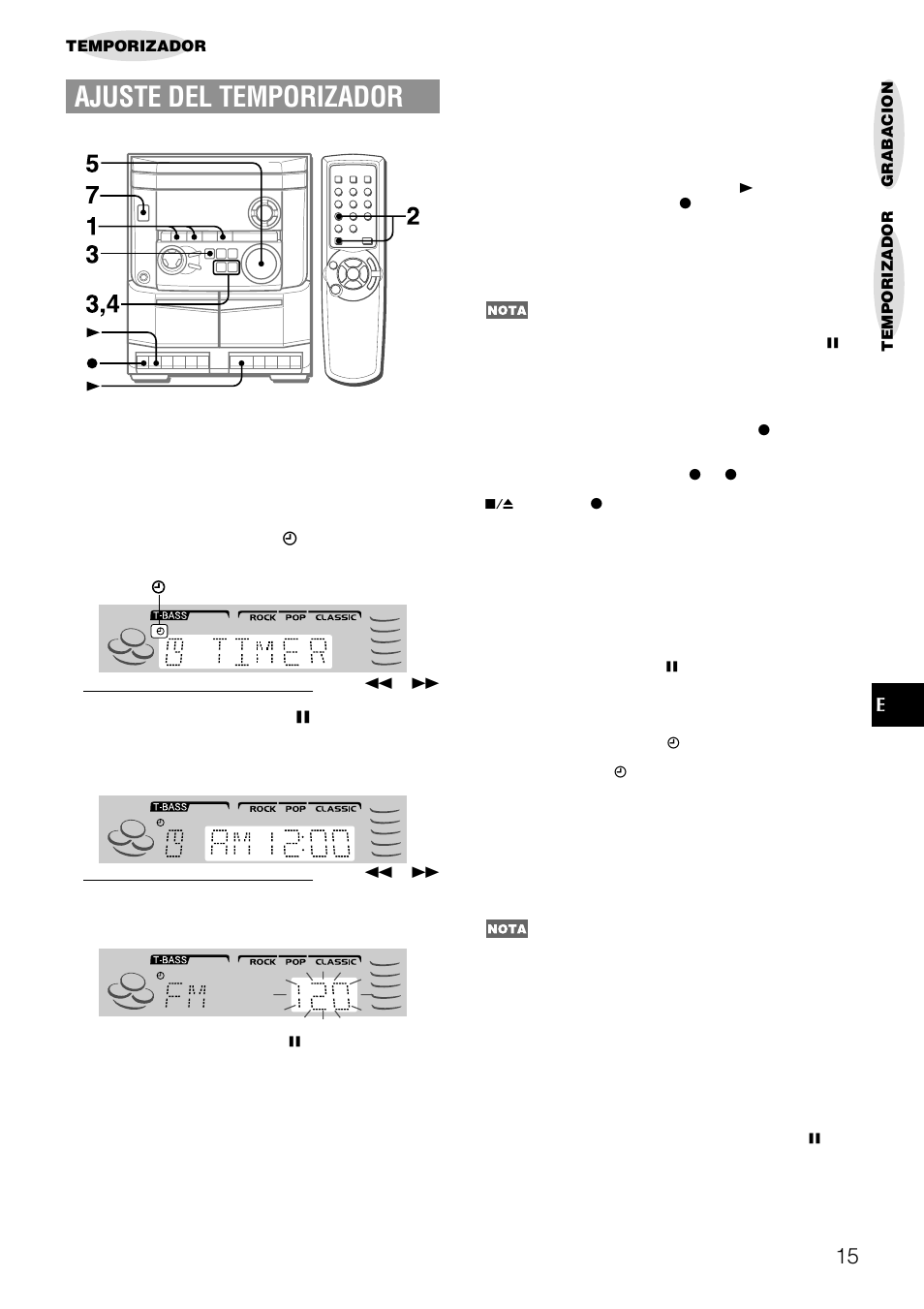 Ajuste del temporizador | Aiwa NSX-AJ14 User Manual | Page 34 / 56