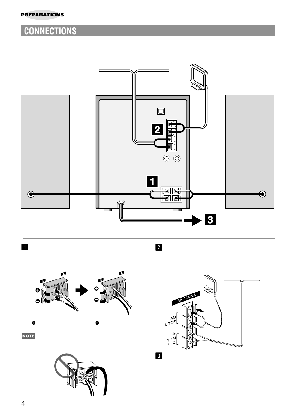 Connections | Aiwa NSX-AJ14 User Manual | Page 4 / 56