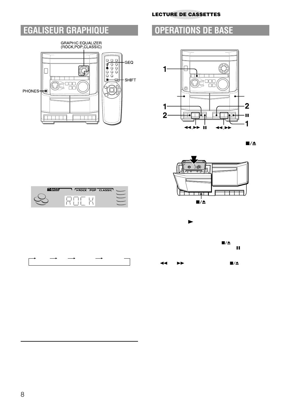 Operations de base, Egaliseur graphique | Aiwa NSX-AJ14 User Manual | Page 45 / 56