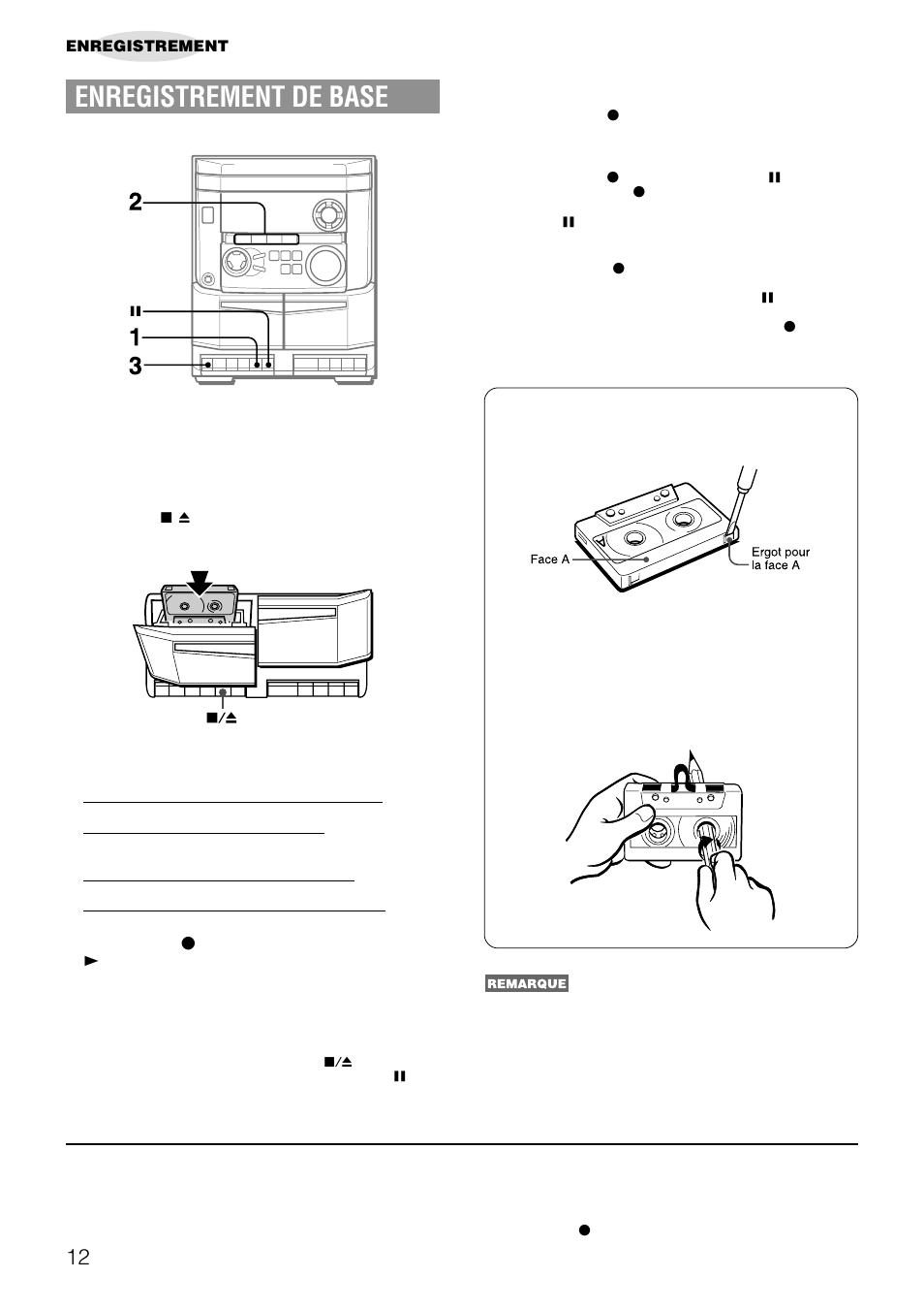 Enregistrement de base | Aiwa NSX-AJ14 User Manual | Page 49 / 56