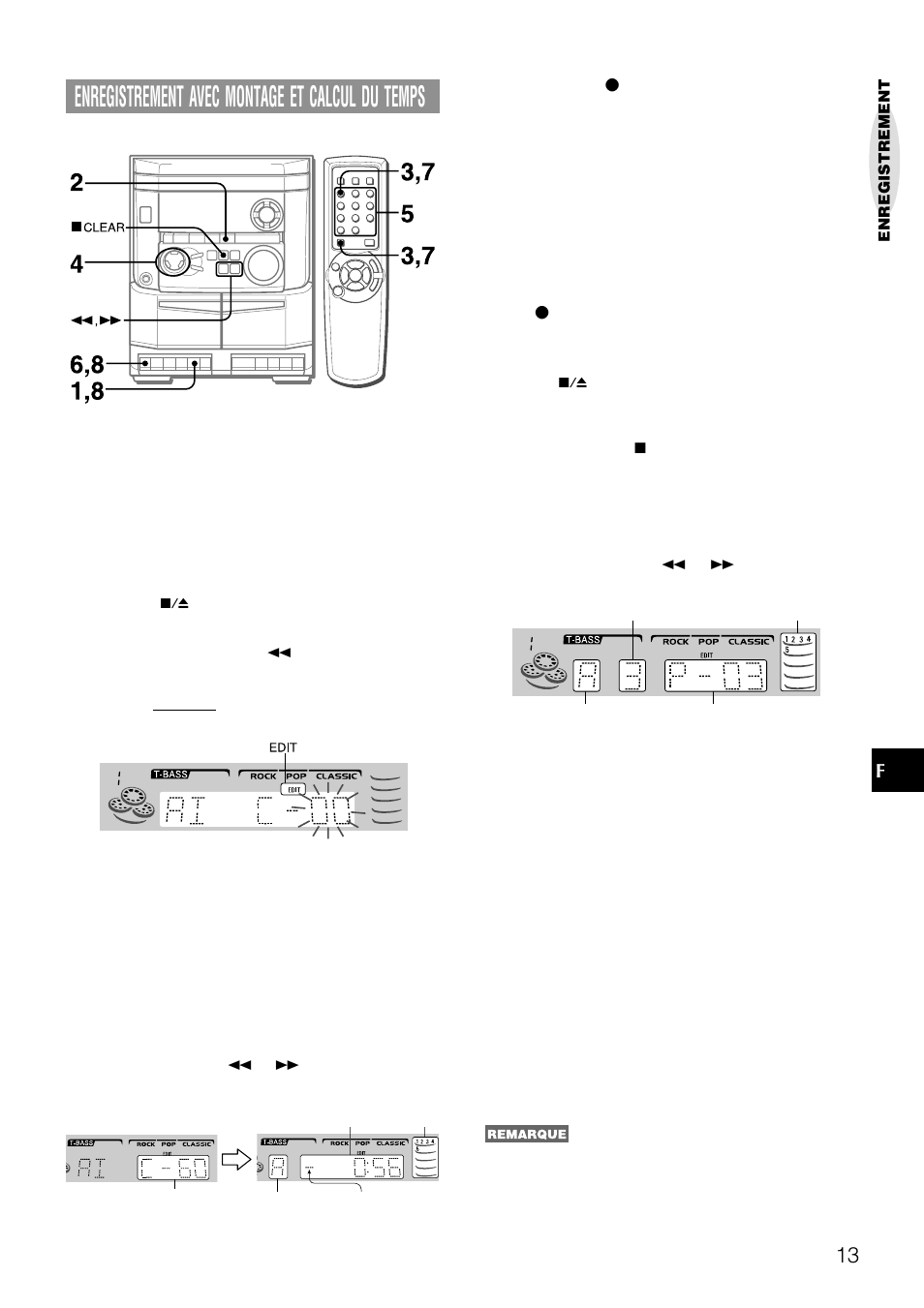 Enregistrement avec montage et calcul du temps | Aiwa NSX-AJ14 User Manual | Page 50 / 56