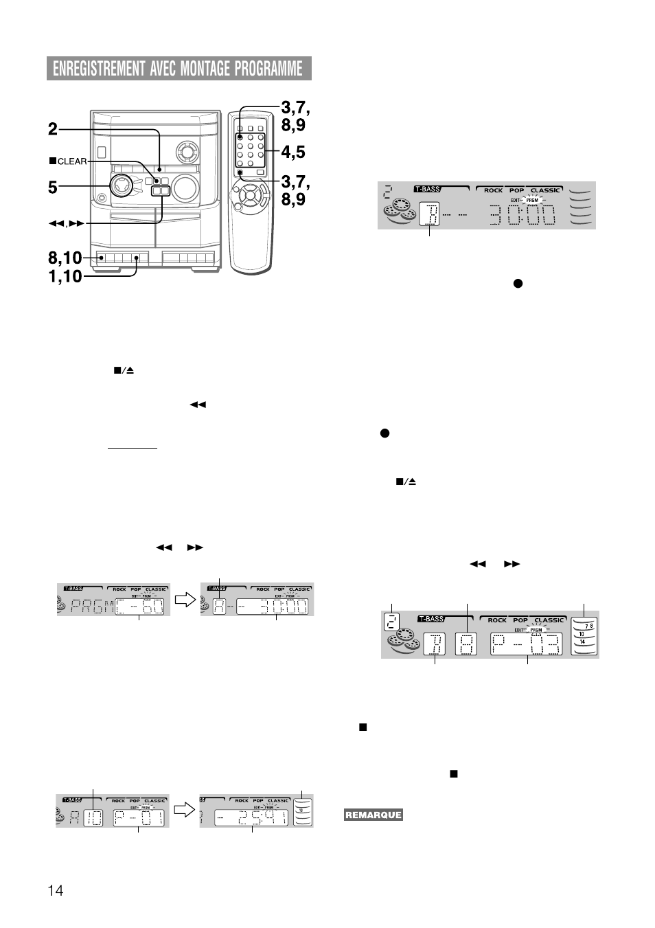 Enregistrement avec montage programme | Aiwa NSX-AJ14 User Manual | Page 51 / 56