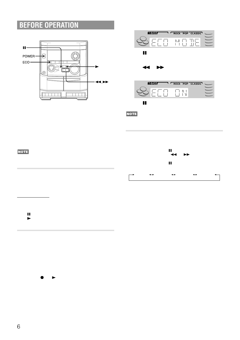 Before operation, Demo (demonstration), Setting power economizing mode | Dimmer mode | Aiwa NSX-AJ14 User Manual | Page 6 / 56