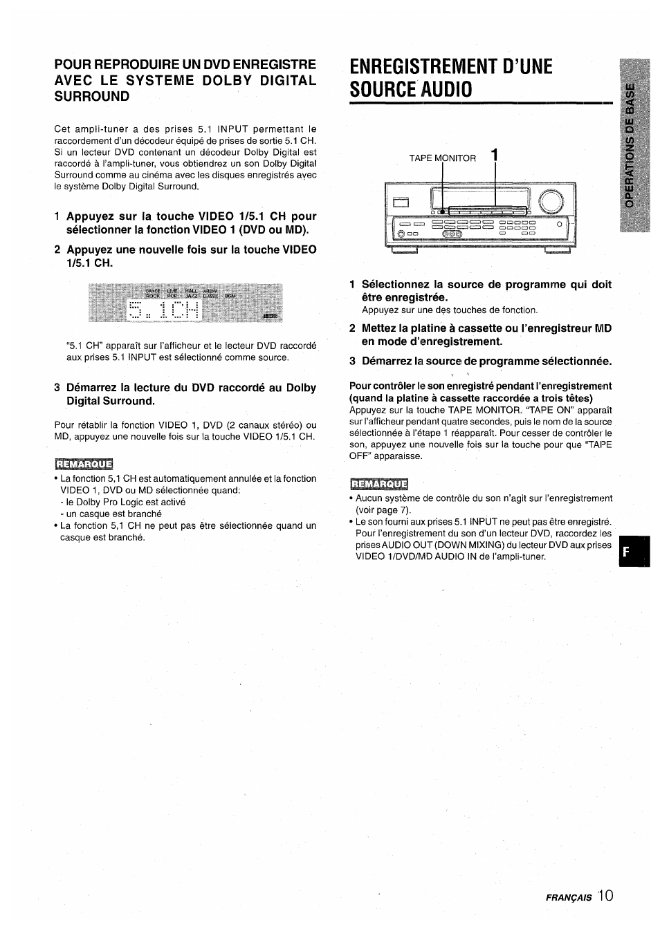 Enregistrement d’une sourceaudio, Enregistrement d'une source audio | Aiwa AV-D30 User Manual | Page 47 / 56