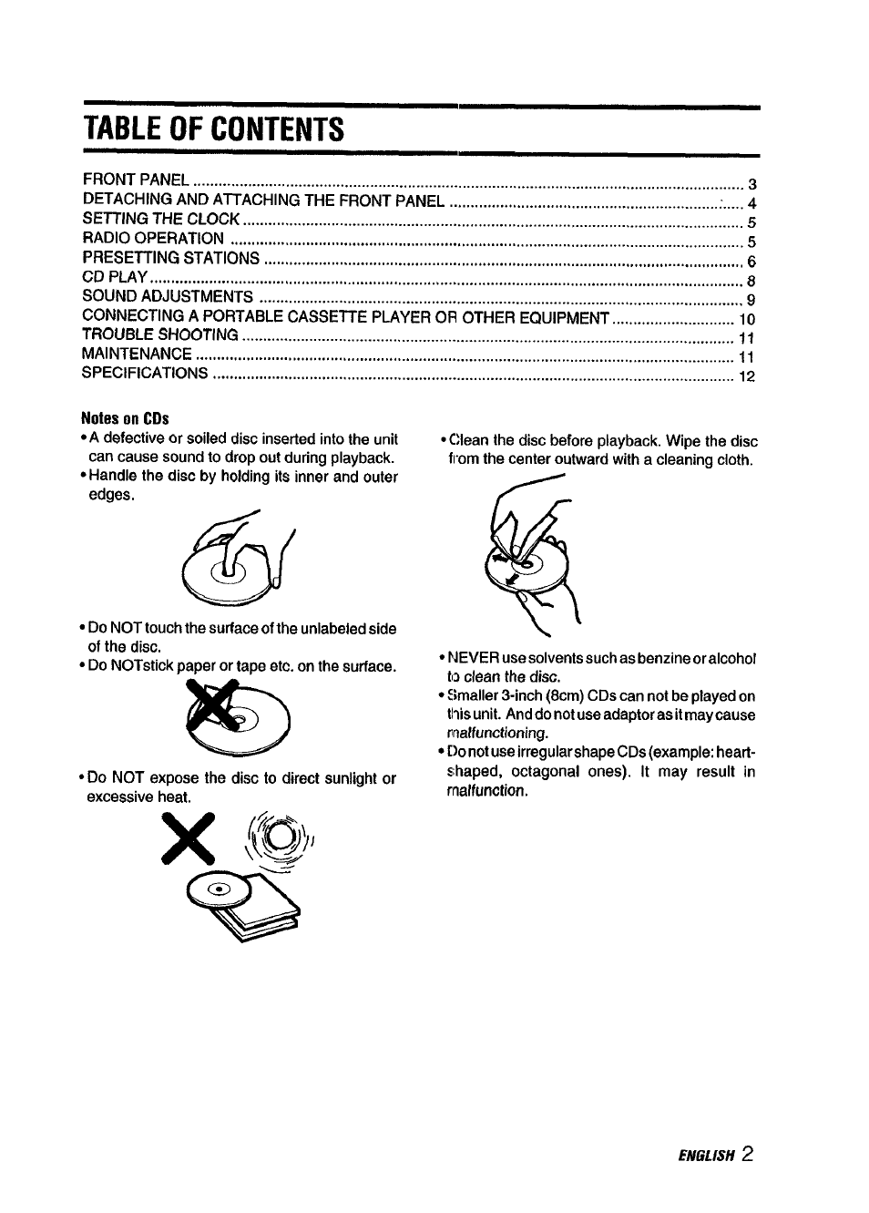 Aiwa CDC-XI15 User Manual | Page 3 / 16